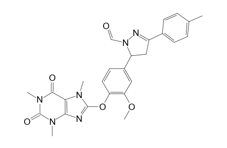 5-((4-(2,6-Dioxo-1,3,7-trimethyl-2,3,6,7-tetrahydro-1H-purine-8-yl)oxy)-3-methoxyphenyl)-1-formyl-3-(4-methylphenyl)-4,5-dihydro-1H-pyrazole