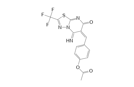 4-{[(6E)-7-imino-5-oxo-2-(trifluoromethyl)-5H,6H,7H-pyrimido[2,1-b][1,3,4]thiadiazol-6-ylidene]methyl}phenyl acetate