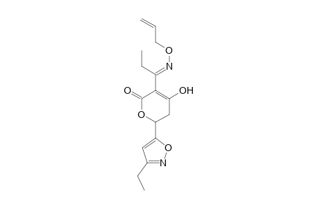 2H-Pyran-2-one, 6-(3-ethyl-5-isoxazolyl)-5,6-dihydro-4-hydroxy-3-[1-[(2-propenyloxy)imino]propyl]-