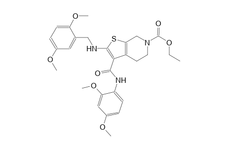 thieno[2,3-c]pyridine-6(5H)-carboxylic acid, 3-[[(2,4-dimethoxyphenyl)amino]carbonyl]-2-[[(2,5-dimethoxyphenyl)methyl]amino]-4,7-dihydro-, ethyl ester