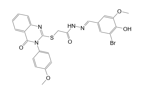 N'-[(E)-(3-bromo-4-hydroxy-5-methoxyphenyl)methylidene]-2-{[3-(4-methoxyphenyl)-4-oxo-3,4-dihydro-2-quinazolinyl]sulfanyl}acetohydrazide