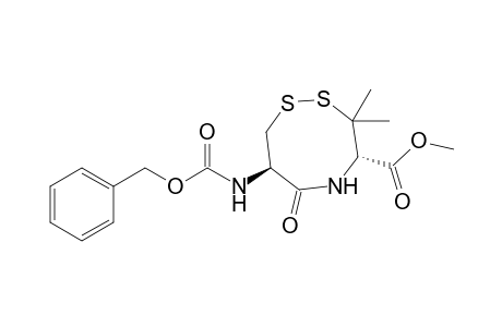 1,2,5-Dithiazocine-4-carboxylic acid, hexahydro-3,3-dimethyl-6-oxo-7-[[(phenylmethoxy)carbonyl]amino]-, methyl ester, (4S*,7R*)-