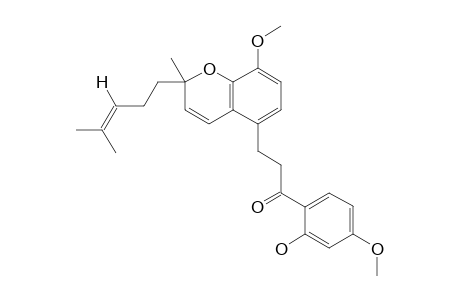 1-(2-hydroxy-4-methoxyphenyl)-3-[8-methoxy-2-methyl-2-(4-methylpent-3-enyl)chromen-5-yl]propan-1-one