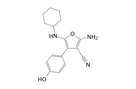 2-Amino-4-(4-hydroxyphenyl)-5-(cyclohexylamino)furan-3-carbonitrile