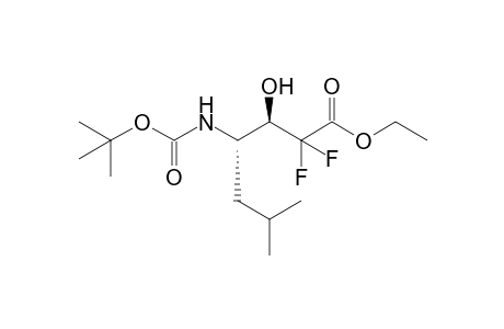4(S)-(carboxyamino)-2,2-difluoro-3(R)-hydroxy-6-methylheptanoic acid, N-tert-butyl 1-ethyl ester
