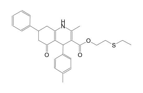 3-quinolinecarboxylic acid, 1,4,5,6,7,8-hexahydro-2-methyl-4-(4-methylphenyl)-5-oxo-7-phenyl-, 2-(ethylthio)ethyl ester