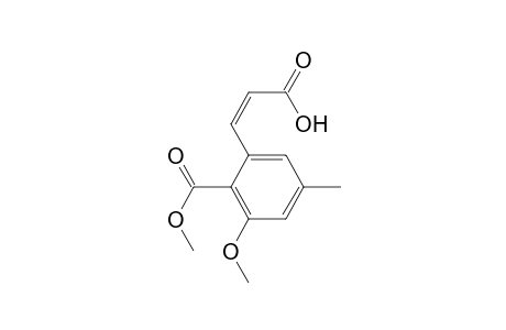 Benzoic acid, 2-(2-carboxyethenyl)-6-methoxy-4-methyl-, 1-methyl ester, (Z)-