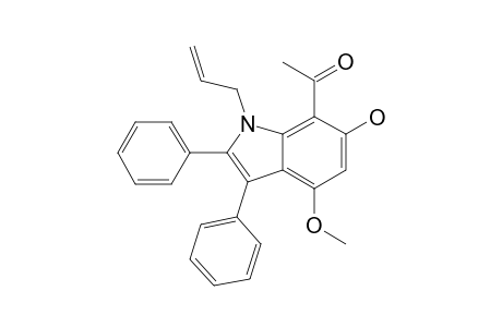 1-[6'-hydroxy-4'-methoxy-2',3'-diphenyl-1'-(prop-2''-enyl)indol-7'-yl]ethanone