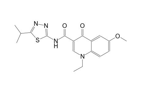 3-quinolinecarboxamide, 1-ethyl-1,4-dihydro-6-methoxy-N-[5-(1-methylethyl)-1,3,4-thiadiazol-2-yl]-4-oxo-