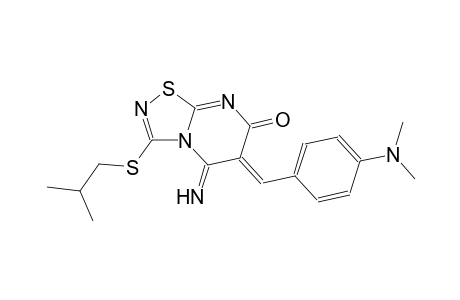 (6Z)-6-[4-(dimethylamino)benzylidene]-5-imino-3-(isobutylsulfanyl)-5,6-dihydro-7H-[1,2,4]thiadiazolo[4,5-a]pyrimidin-7-one