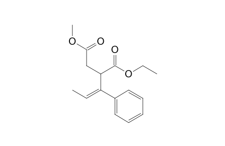 (E)-1-Ethyl 4-methyl 2-(1-phenylprop-1-enyl)succinate