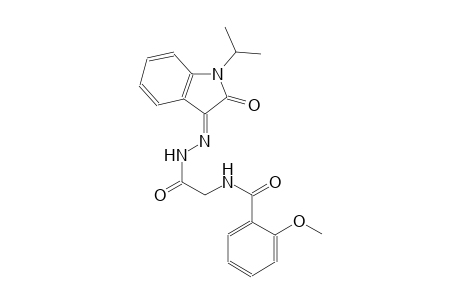 N-{2-[(2E)-2-(1-isopropyl-2-oxo-1,2-dihydro-3H-indol-3-ylidene)hydrazino]-2-oxoethyl}-2-methoxybenzamide