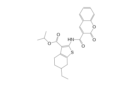 isopropyl 6-ethyl-2-{[(2-oxo-2H-chromen-3-yl)carbonyl]amino}-4,5,6,7-tetrahydro-1-benzothiophene-3-carboxylate