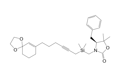 (4S)-4-Benzyl-3-({[6-(1,4-dioxaspiro[4.5]dec-6-en-7-yl)hex-2-ynyl]dimethylsilyl}methyl)-5,5-dimethyloxazolidin-2-one