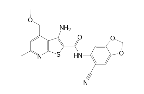 3-Amino-N-(6-cyano-1,3-benzodioxol-5-yl)-4-(methoxymethyl)-6-methylthieno[2,3-b]pyridine-2-carboxamide