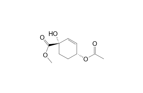 2-Cyclohexene-1-carboxylic acid, 4-(acetyloxy)-1-hydroxy-, methyl ester, trans-(.+-.)-