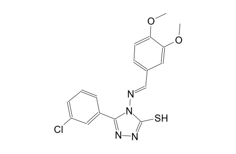 5-(3-chlorophenyl)-4-{[(E)-(3,4-dimethoxyphenyl)methylidene]amino}-4H-1,2,4-triazol-3-yl hydrosulfide