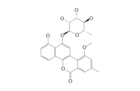 BE-12406A;1-HYDROXY-10-METHOXY-8-METHYL-12-ALPHA-L-RHAMNOPYRANOSYLOXY-6H-BENZO-[D]-NAPHTHO-[1,2-B]-PYRAN-6-ONE