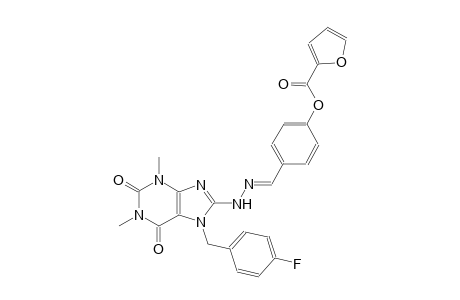 4-((E)-{2-[7-(4-fluorobenzyl)-1,3-dimethyl-2,6-dioxo-2,3,6,7-tetrahydro-1H-purin-8-yl]hydrazono}methyl)phenyl 2-furoate