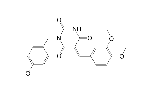 (5E)-5-(3,4-dimethoxybenzylidene)-1-(4-methoxybenzyl)-2,4,6(1H,3H,5H)-pyrimidinetrione