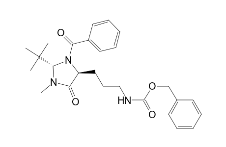 Carbamic acid, [3-[3-benzoyl-2-(1,1-dimethylethyl)-1-methyl-5-oxo-4-imidazolidinyl]propyl]-, phenylmethyl ester, (2S-trans)-