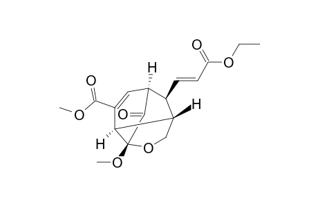Ethyl (E)-3-{(1R*,2S*,3S*,6R*,7R*)-6-methoxy-8-(methoxycarbonyl)-10-oxo-5-oxatricyclo[4.3.1.0(3,7)]dec-8-en-2-yl}-2-propenoate