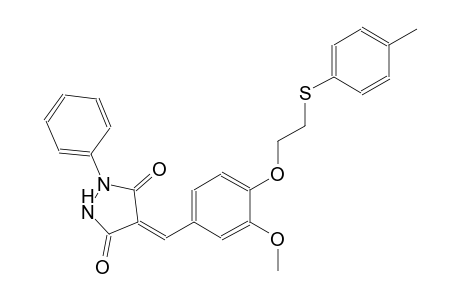 (4Z)-4-(3-methoxy-4-{2-[(4-methylphenyl)sulfanyl]ethoxy}benzylidene)-1-phenyl-3,5-pyrazolidinedione
