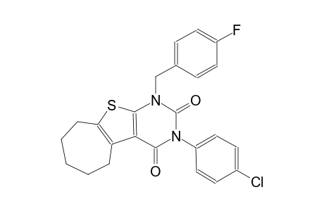 3-(4-chlorophenyl)-1-(4-fluorobenzyl)-1,5,6,7,8,9-hexahydro-2H-cyclohepta[4,5]thieno[2,3-d]pyrimidine-2,4(3H)-dione