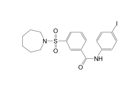 3-(hexahydro-1H-azepin-1-ylsulfonyl)-N-(4-iodophenyl)benzamide