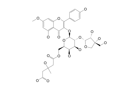 RHAMNOCITRIN-3-O-[[3-HYDROXY-3-METHYLGLUTAROYL-(1->6)]-[BETA-D-APIOFURANOSYL-(1->2)]]-BETA-D-GALACTOPYRANOSIDE