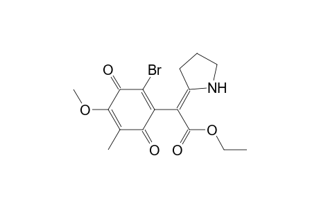 Ethyl(Z)-.alpha.-(2-bromo-6-methoxy-5-methyl-1,4-benzoquinonyl)-.alpha.-2-pyrrolidinylideneacetate