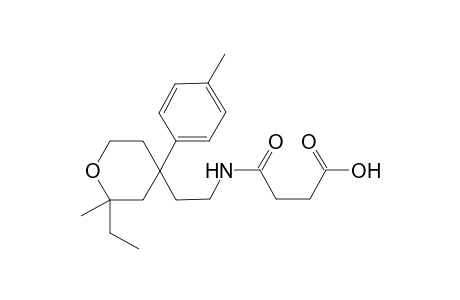 4-({2-[2-ethyl-2-methyl-4-(4-methylphenyl)tetrahydro-2H-pyran-4-yl]ethyl}amino)-4-oxobutanoic acid