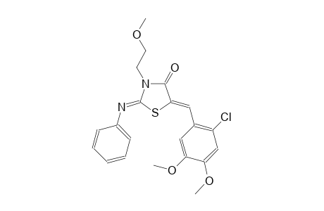 (2Z,5Z)-5-(2-chloro-4,5-dimethoxybenzylidene)-3-(2-methoxyethyl)-2-(phenylimino)-1,3-thiazolidin-4-one