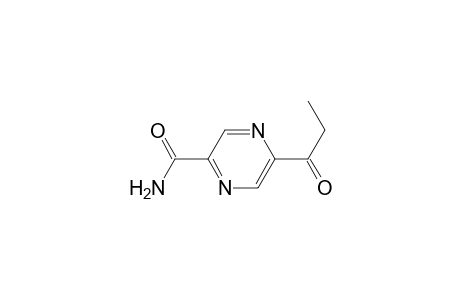 5-(1-oxopropyl)-2-pyrazinecarboxamide