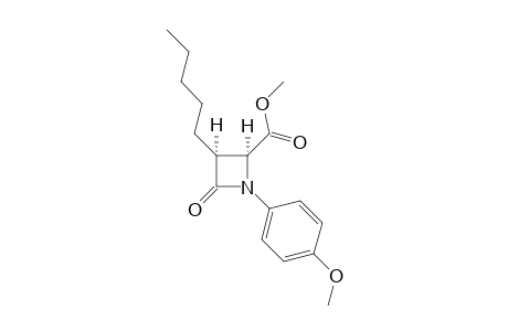 (2S,3S)-1-(4-methoxyphenyl)-4-oxo-3-pentyl-2-azetidinecarboxylic acid methyl ester