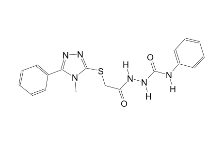 2-{[(4-methyl-5-phenyl-4H-1,2,4-triazol-3-yl)sulfanyl]acetyl}-N-phenylhydrazinecarboxamide