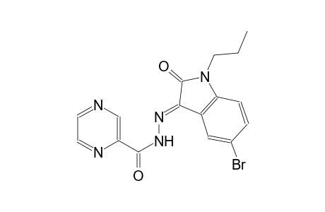 N'-[(3E)-5-bromo-2-oxo-1-propyl-1,2-dihydro-3H-indol-3-ylidene]-2-pyrazinecarbohydrazide