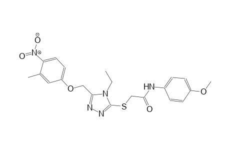 2-({4-ethyl-5-[(3-methyl-4-nitrophenoxy)methyl]-4H-1,2,4-triazol-3-yl}sulfanyl)-N-(4-methoxyphenyl)acetamide