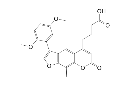 4-[3'-(Hydroxycarbonyl)propyl]-6-(2",5"-dimethoxyphenyl)-8-methylfuro[2,3-g]coumarin