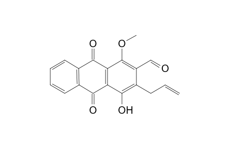 4-hydroxy-1-methoxy-3-(prop-2'-enyl)-9,10-dihydro-9,10-dioxoanthracene-2-carbaldehyde
