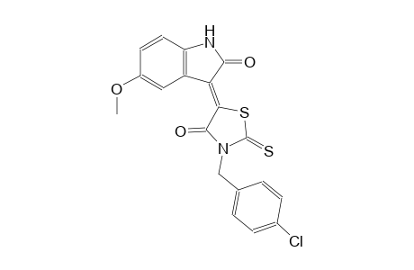 (3Z)-3-[3-(4-chlorobenzyl)-4-oxo-2-thioxo-1,3-thiazolidin-5-ylidene]-5-methoxy-1,3-dihydro-2H-indol-2-one