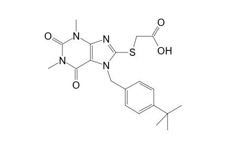 2-[7-[(4-tert-butylphenyl)methyl]-1,3-dimethyl-2,6-bis(oxidanylidene)purin-8-yl]sulfanylethanoic acid
