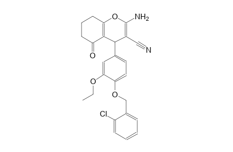 2-amino-4-{4-[(2-chlorobenzyl)oxy]-3-ethoxyphenyl}-5-oxo-5,6,7,8-tetrahydro-4H-chromene-3-carbonitrile