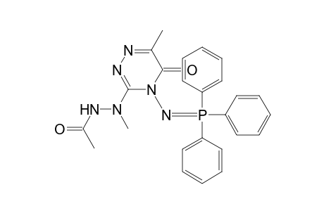 Acetic acid, 2-[4,5-dihydro-6-methyl-5-oxo-4-[(triphenylphosphoranylidene)amino]-1,2,4-triazin-3-yl]-2-methylhydrazide
