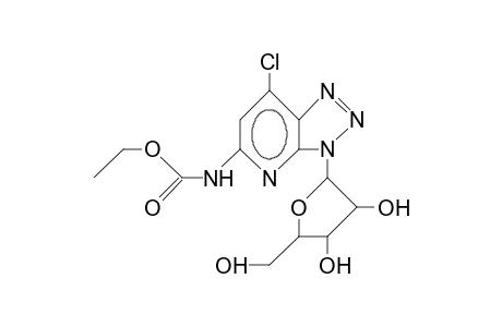 7-Chloro-3-(.beta.-D-ribofuranosyl)-triazolo(4,5-D)pyridine-5-ethylcarbamate