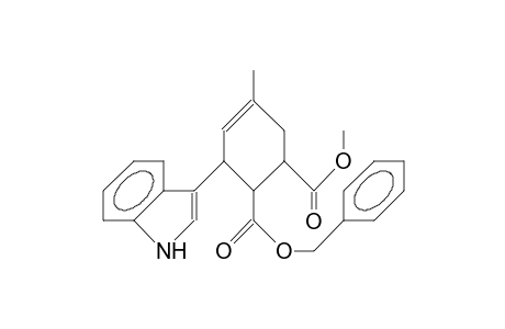 (1RS, 2Sr,3sr)-3-(indol-3'-yl)-5-methyl-cyclohex-4-ene-1,2-dicarboxylic acid, 2-benzyl 1-methyl diester