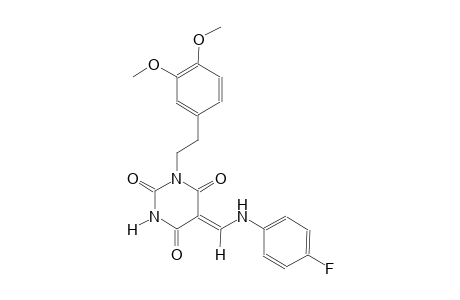 (5Z)-1-[2-(3,4-dimethoxyphenyl)ethyl]-5-[(4-fluoroanilino)methylene]-2,4,6(1H,3H,5H)-pyrimidinetrione