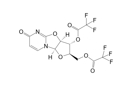 Acetic acid, trifluoro-, [2,3,3a,9a-tetrahydro-6-oxo-3-[(trifluoroacetyl)oxy]-6H-furo[2',3':4,5]oxazolo[3,2-a]pyrimidin-2-yl]methyl ester, [2R-(2.alpha.,3.beta.,3a.beta.,9a.beta.)]-
