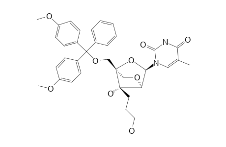 (1R,3R,4R,7S)-1-(4,4'-DIMETHOXYTRITYL)-OXYMETHYL-7-HYDROXY-7-(3-HYDROXY)-PROPYL-3-(THYMIN-1-YL)-2,5-DIOXABICYCLO-[2.2.1]-HEPTANE