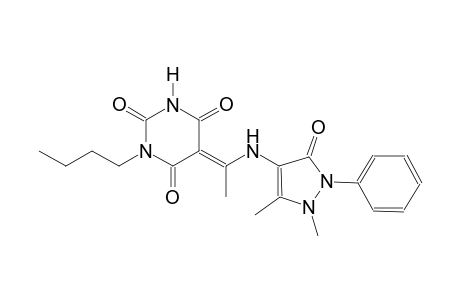 (5E)-1-butyl-5-{1-[(1,5-dimethyl-3-oxo-2-phenyl-2,3-dihydro-1H-pyrazol-4-yl)amino]ethylidene}-2,4,6(1H,3H,5H)-pyrimidinetrione